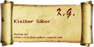Kleiber Gábor névjegykártya